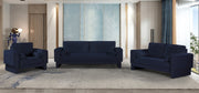 Madeline 89" Chenille Fabric Upholstered Sofa in Blue - 152Navy-S