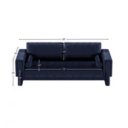 Madeline 89" Chenille Fabric Upholstered Sofa in Blue - 152Navy-S