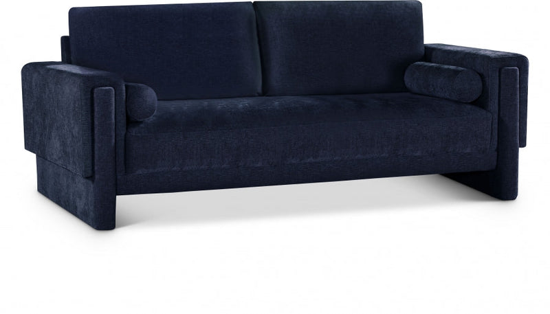 Madeline 89" Chenille Fabric Upholstered Sofa in Blue - 152Navy-S