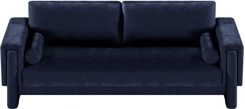 Madeline 89" Chenille Fabric Upholstered Sofa in Blue - 152Navy-S