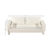 Madeline 89" Chenille Fabric Upholstered Sofa in Cream - 152Cream-S