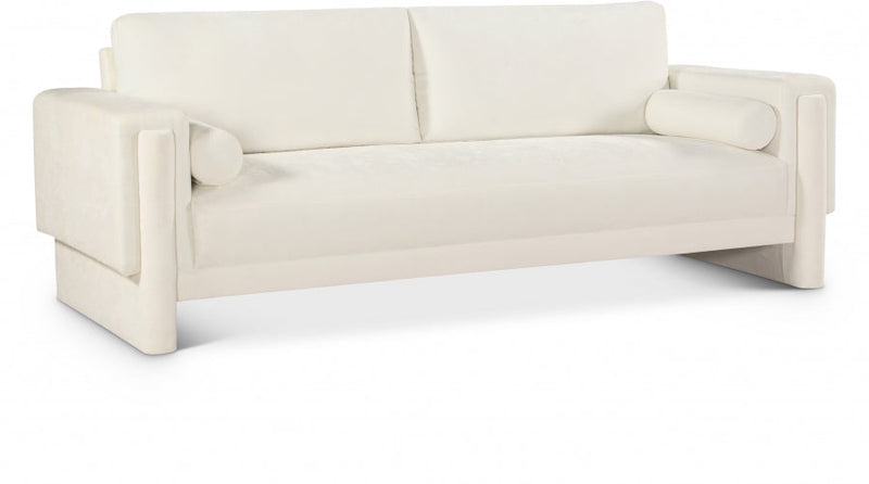 Madeline 89" Chenille Fabric Upholstered Sofa in Cream - 152Cream-S