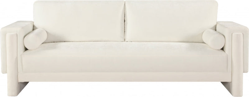 Madeline 89" Chenille Fabric Upholstered Sofa in Cream - 152Cream-S