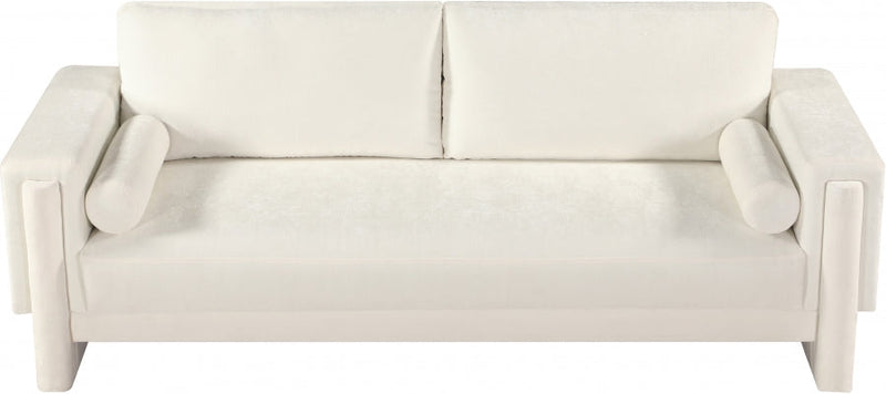 Madeline 89" Chenille Fabric Upholstered Sofa in Cream - 152Cream-S