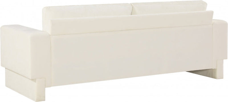 Madeline 89" Chenille Fabric Upholstered Sofa in Cream - 152Cream-S