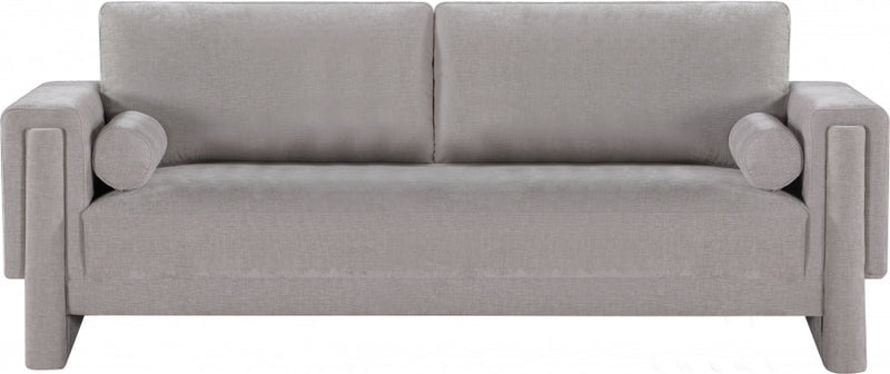 Madeline 89" Chenille Fabric Upholstered Sofa in Grey - 152Grey-S