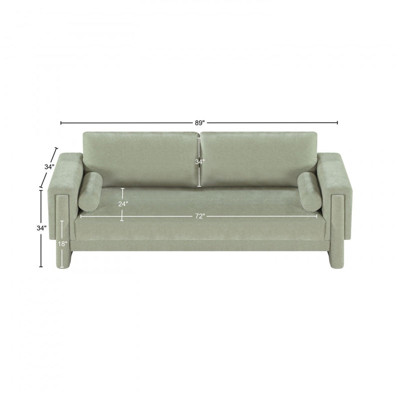 Madeline 89" Chenille Fabric Upholstered Sofa in Mint - 152Mint-S