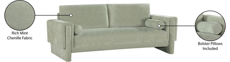 Madeline 89" Chenille Fabric Upholstered Sofa in Mint - 152Mint-S