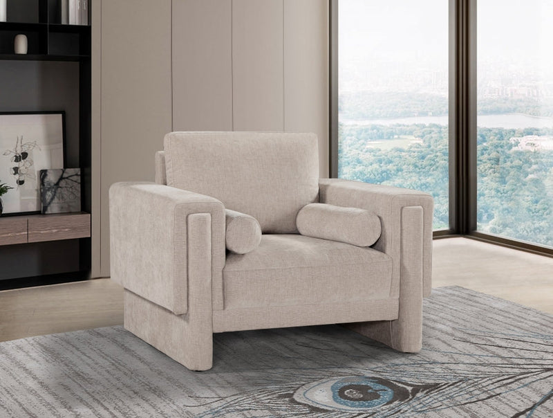 Madeline Chenille Fabric Upholstered Living Room Chair in Beige - 152Beige-C