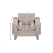 Madeline Chenille Fabric Upholstered Living Room Chair in Beige - 152Beige-C