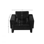 Madeline Chenille Fabric Upholstered Living Room Chair in Black - 152Black-C
