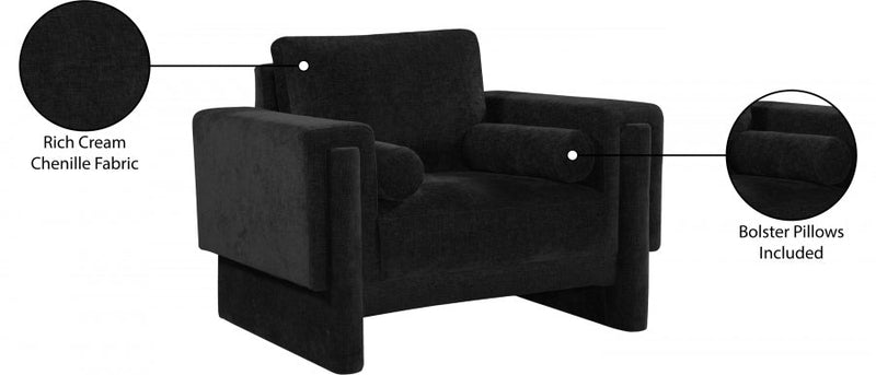 Madeline Chenille Fabric Upholstered Living Room Chair in Black - 152Black-C
