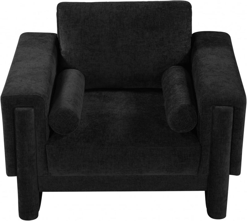 Madeline Chenille Fabric Upholstered Living Room Chair in Black - 152Black-C
