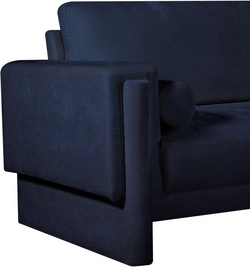 Madeline Chenille Fabric Upholstered Living Room Chair in Blue - 152Navy-C