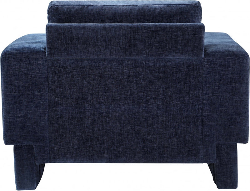 Madeline Chenille Fabric Upholstered Living Room Chair in Blue - 152Navy-C