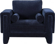 Madeline Chenille Fabric Upholstered Living Room Chair in Blue - 152Navy-C