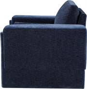 Madeline Chenille Fabric Upholstered Living Room Chair in Blue - 152Navy-C