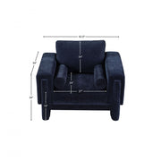 Madeline Chenille Fabric Upholstered Living Room Chair in Blue - 152Navy-C