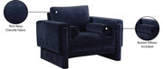 Madeline Chenille Fabric Upholstered Living Room Chair in Blue - 152Navy-C