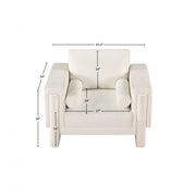Madeline Chenille Fabric Upholstered Living Room Chair in Cream - 152Cream-C