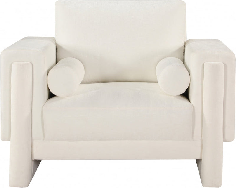 Madeline Chenille Fabric Upholstered Living Room Chair in Cream - 152Cream-C