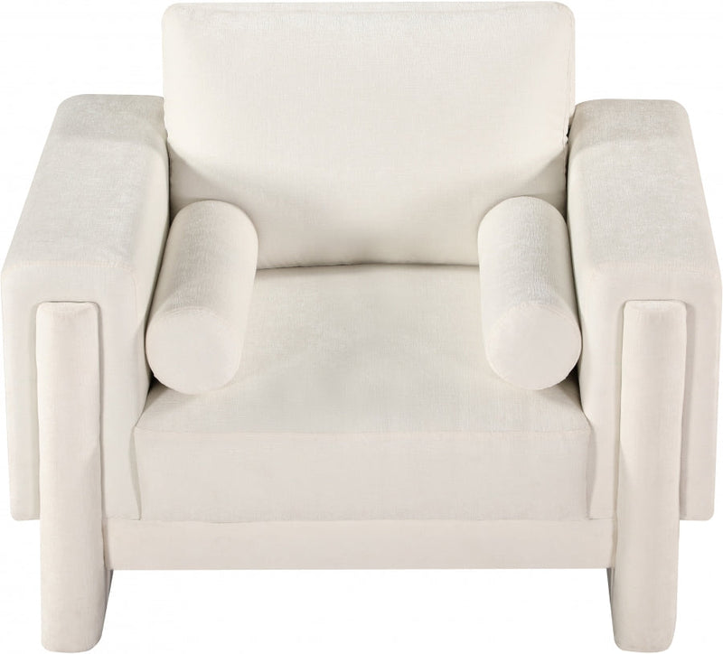 Madeline Chenille Fabric Upholstered Living Room Chair in Cream - 152Cream-C