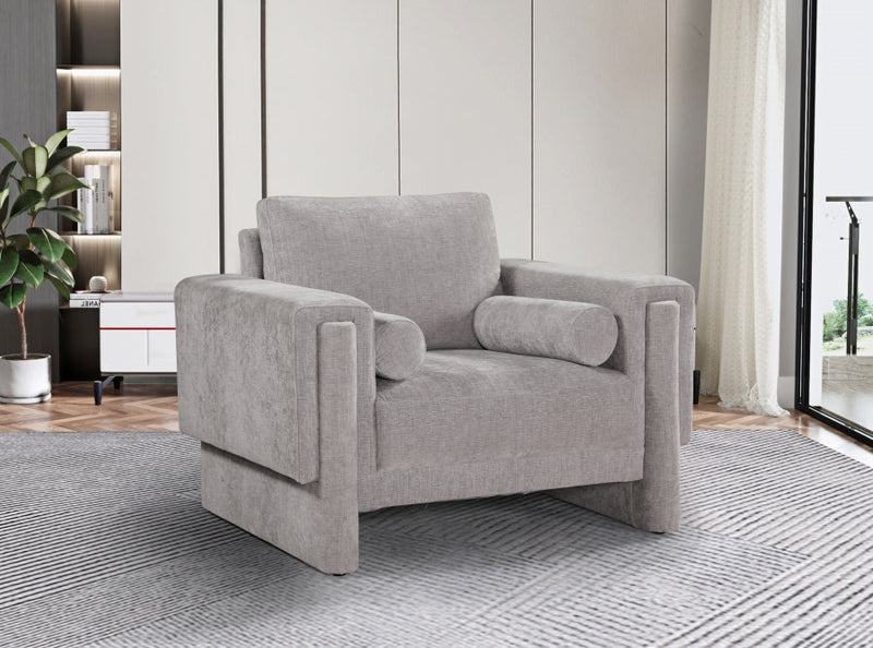 Madeline Chenille Fabric Upholstered Living Room Chair in Grey - 152Grey-C
