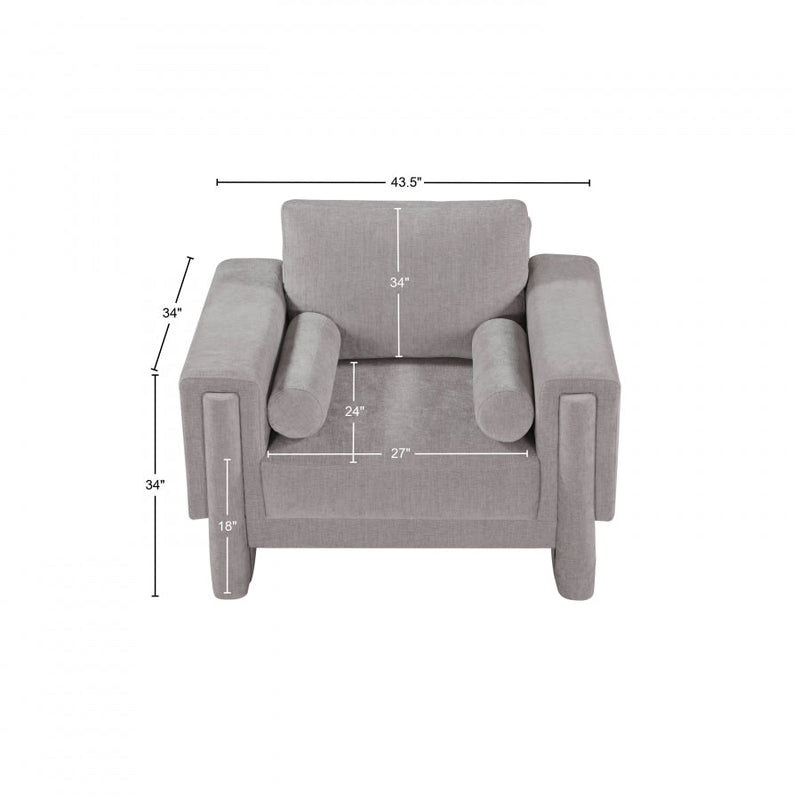 Madeline Chenille Fabric Upholstered Living Room Chair in Grey - 152Grey-C
