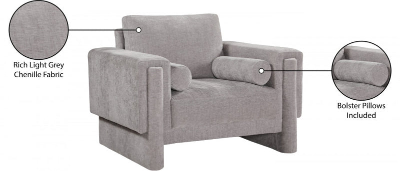 Madeline Chenille Fabric Upholstered Living Room Chair in Grey - 152Grey-C
