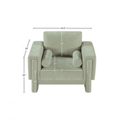 Madeline Chenille Fabric Upholstered Living Room Chair in Mint - 152Mint-C