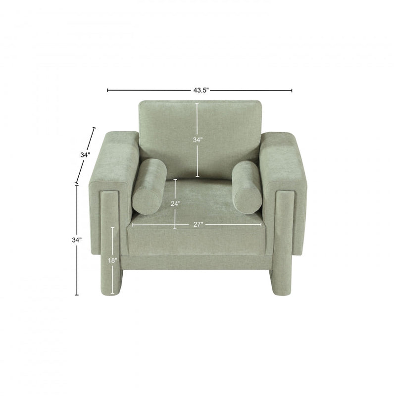 Madeline Chenille Fabric Upholstered Living Room Chair in Mint - 152Mint-C