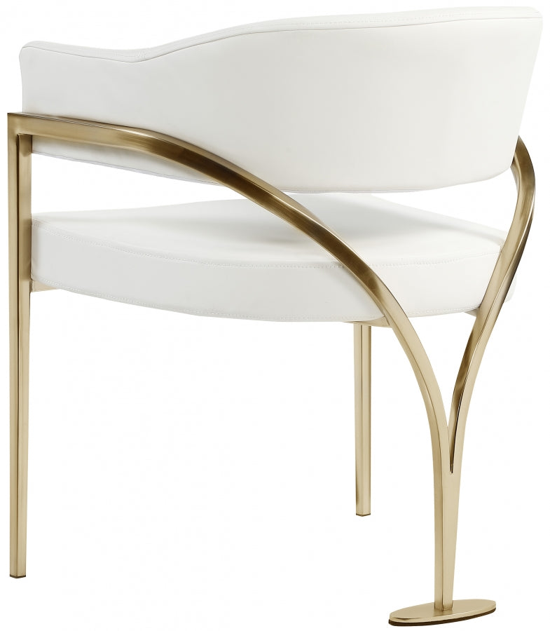 Madelyn Vegan Leather Upholstered Dining Chair in Cream, Set of 2 - 553Cream-C