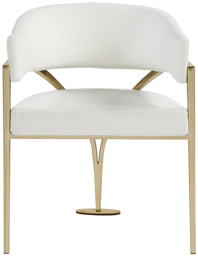 Madelyn Vegan Leather Upholstered Dining Chair in Cream, Set of 2 - 553Cream-C