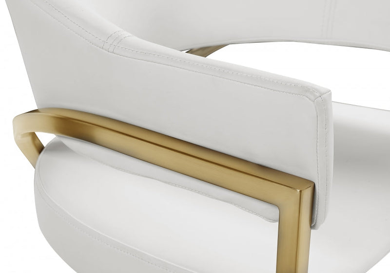 Madelyn Vegan Leather Upholstered Dining Chair in Cream, Set of 2 - 553Cream-C