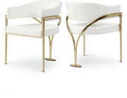 Madelyn Vegan Leather Upholstered Dining Chair in Cream, Set of 2 - 553Cream-C