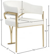 Madelyn Vegan Leather Upholstered Dining Chair in Cream, Set of 2 - 553Cream-C