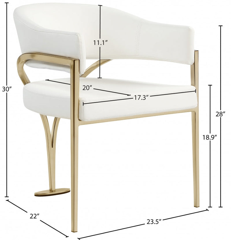 Madelyn Vegan Leather Upholstered Dining Chair in Cream, Set of 2 - 553Cream-C