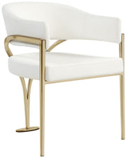 Madelyn Vegan Leather Upholstered Dining Chair in Cream, Set of 2 - 553Cream-C