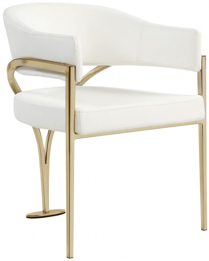Madelyn Vegan Leather Upholstered Dining Chair in Cream, Set of 2 - 553Cream-C