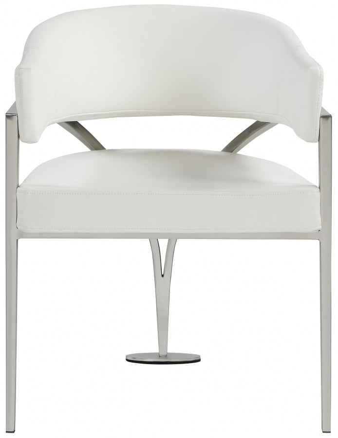 Madelyn Vegan Leather Upholstered Dining Chair in Cream, Set of 2 - 554Cream-C
