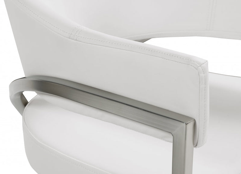 Madelyn Vegan Leather Upholstered Dining Chair in Cream, Set of 2 - 554Cream-C