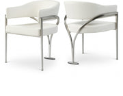 Madelyn Vegan Leather Upholstered Dining Chair in Cream, Set of 2 - 554Cream-C