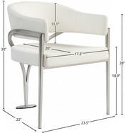 Madelyn Vegan Leather Upholstered Dining Chair in Cream, Set of 2 - 554Cream-C
