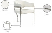 Madelyn Vegan Leather Upholstered Dining Chair in Cream, Set of 2 - 554Cream-C