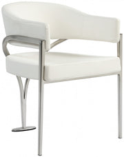 Madelyn Vegan Leather Upholstered Dining Chair in Cream, Set of 2 - 554Cream-C