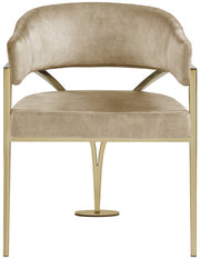 Madelyn Velvet Upholstered Dining Chair in Beige, Set of 2 - 553Beige-C