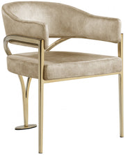 Madelyn Velvet Upholstered Dining Chair in Beige, Set of 2 - 553Beige-C