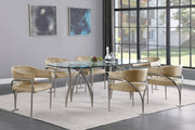 Madelyn Velvet Upholstered Dining Chair in Beige, Set of 2 - 554Beige-C