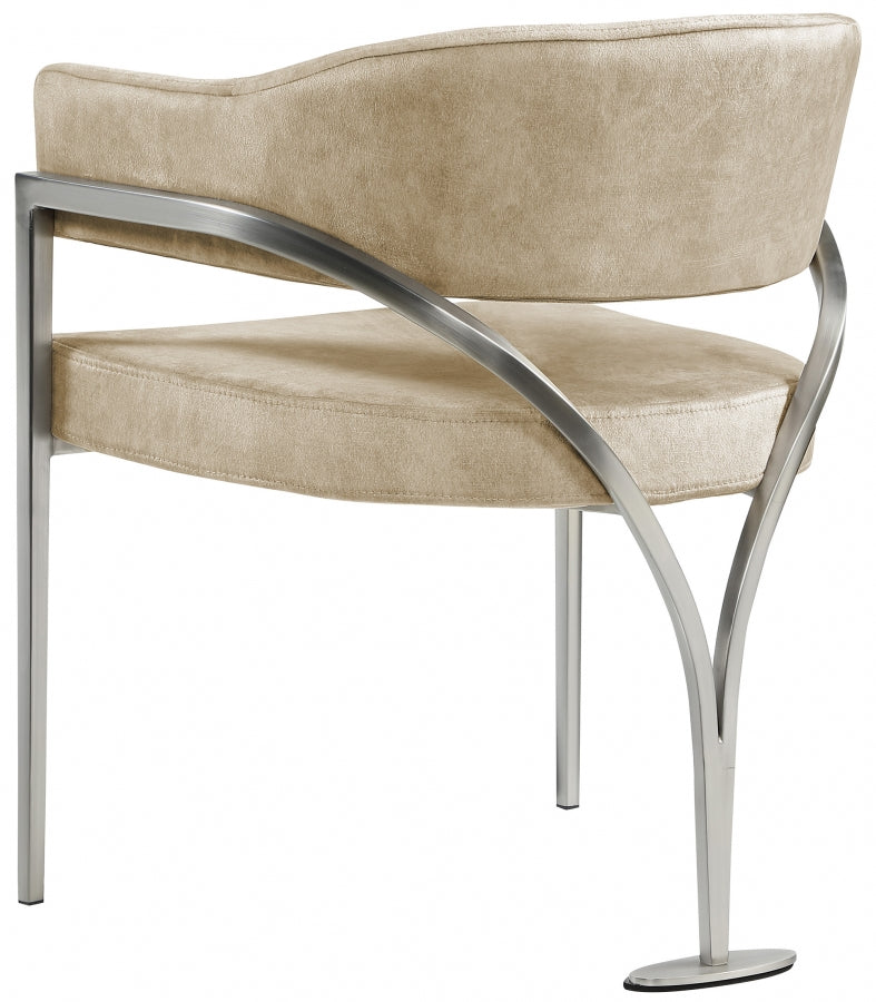 Madelyn Velvet Upholstered Dining Chair in Beige, Set of 2 - 554Beige-C