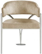 Madelyn Velvet Upholstered Dining Chair in Beige, Set of 2 - 554Beige-C